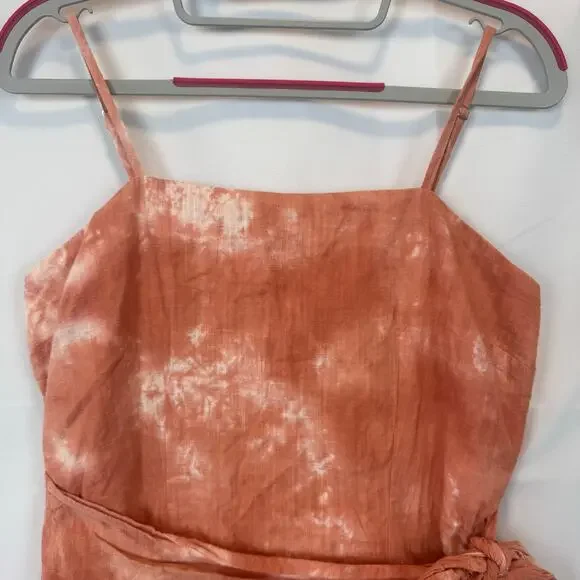 Altar’d State Cotton Linen Tie Dye Faux Wrap Sleeveless A Line Mini Dress Small - Picture 3 of 14